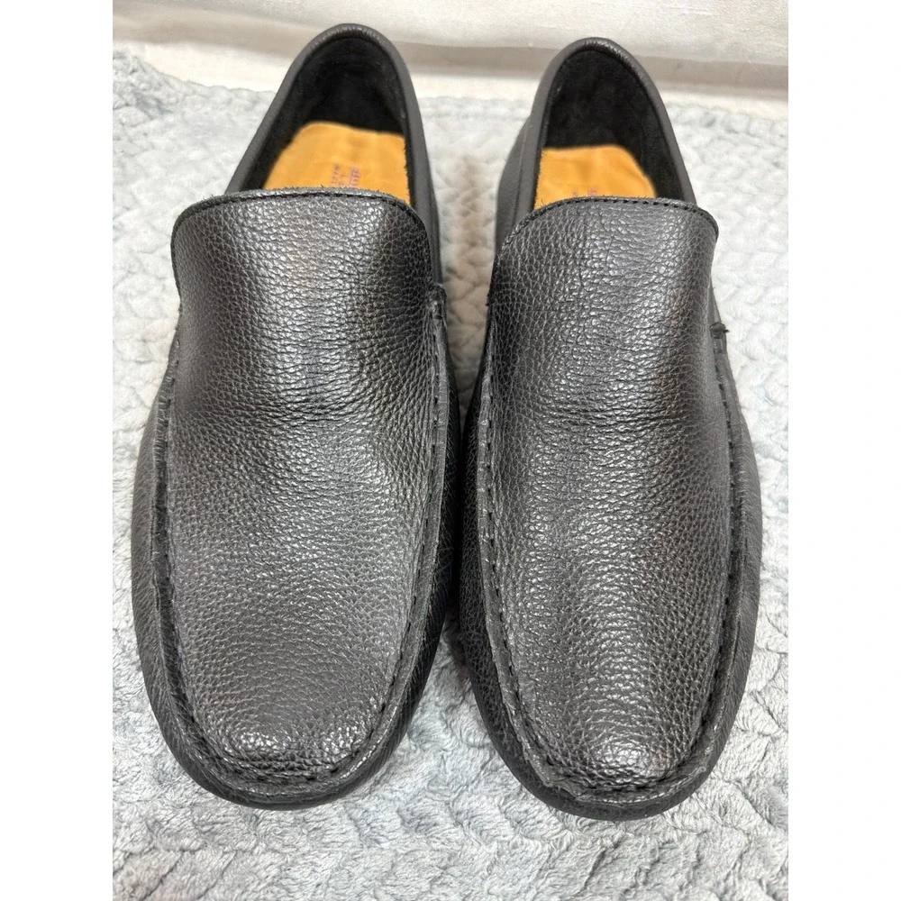Giorgio Brutini Janeiro Mens 10 M Black Pebbled Leather Driving Loafers Brazil